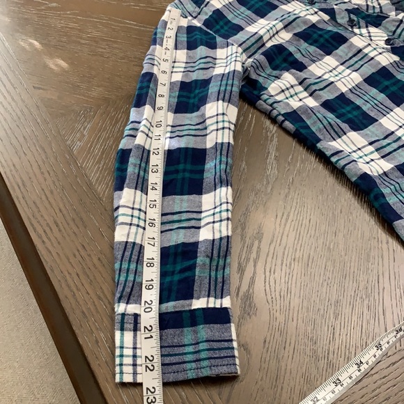 Faded Glory blue plaid flannel button down long sleeve shirt - Picture 15 of 15